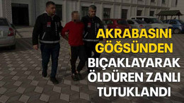 Akrabasını göğsünden bıçaklayarak öldüren zanlı tutuklandı